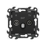 Gniazdo antenowe R-TV-SAT przelotowe (moduł), 1x wejście: 5 MHz2,4 GHz, satynowy, BASIC MODUŁ