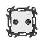 Gniazdo antenowe R-TV przelotowe 10 dB (moduł), 1x wejście: 5862 MHz, stal inox, BASIC MODUŁ