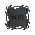Gniazdo HDMI ver. 2.1 + USB A 3.0 (moduł), grafit mat, Simon24