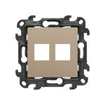 Pokrywa gniazd teleinformatycznych na Keystone płaska podwójna (moduł), brąz mat, SIMON54