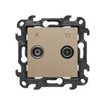 Gniazdo antenowe R-TV przelotowe 10 dB (moduł), 1x wejście: 5862 MHz, stal inox, BASIC MODUŁ
