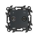 Gniazdo antenowe R-TV przelotowe 10 dB (moduł), 1x wejście: 5862 MHz, stal inox, BASIC MODUŁ