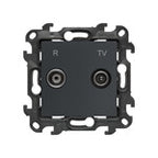 Gniazdo antenowe R-TV przelotowe 10 dB (moduł), 1x wejście: 5862 MHz, stal inox, BASIC MODUŁ