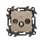 Gniazdo antenowe R-TV-SAT przelotowe (moduł), 1x wejście: 5 MHz2,4 GHz, satynowy, BASIC MODUŁ