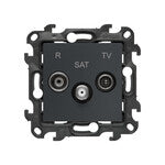 Gniazdo antenowe R-TV-SAT przelotowe (moduł), 1x wejście: 5 MHz2,4 GHz, satynowy, BASIC MODUŁ