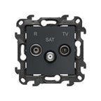 Gniazdo antenowe R-TV-SAT przelotowe (moduł), 1x wejście: 5 MHz2,4 GHz, satynowy, BASIC MODUŁ