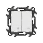 Łącznik krzyżowy podwójny z podświetleniem (moduł) 10AX, 250V~, szybkozłącza, biały, SIMON54