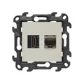 Gniazdo HDMI ver. 2.1 + RJ45 kat.6. (moduł), kaszmirowy, Simon24