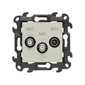 Gniazdo antenowe satelitarne podwójne SAT-SAT-RTV (moduł). 2x Wejście: 5 MHz÷2,4 GHz, kaszmirowy, Simon24