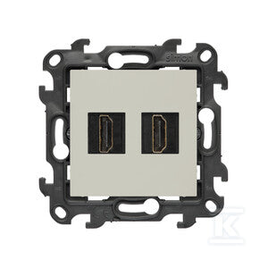 Gniazdo HDMI ver. 2.1 podwójne (moduł), kaszmirowy, Simon24