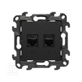 Gniazdo komputerowe RJ45 kategoria 5e + telefoniczne RJ11 (moduł), czarny mat, Simon24