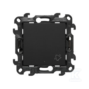 Przycisk „dzwonek” z podświetleniem LED (moduł) 10 A, 250 V~, szybkozłącza, czarny mat, Simon24