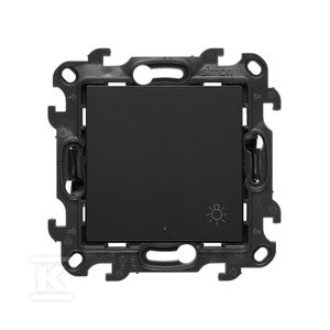 Przycisk „światło” z podświetleniem LED (moduł) 10 A, 250 V~, szybkozłącza, czarny mat, Simon24