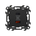 Ładowarka USB C+A (moduł), 30W, 230V, czarny mat, Simon24