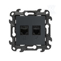 Gniazdo komputerowe RJ45 kategoria 5e + telefoniczne RJ11 (moduł), grafitowy mat, Simon24