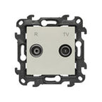 Gniazdo antenowe R-TV przelotowe 10 dB (moduł), 1x wejście: 5862 MHz, stal inox, BASIC MODUŁ