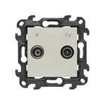 Gniazdo antenowe R-TV przelotowe 10 dB (moduł), 1x wejście: 5862 MHz, stal inox, BASIC MODUŁ