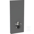 Moduł sanitarny Monolith do wiszącej miski WC, 114 cm, obudowa przednia ze szkła: Front: czarny / szkło satynowane, Obudowa boczna: czarny / aluminium szczotkowane