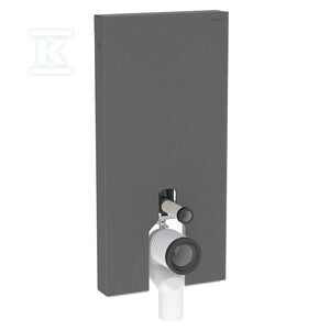 Moduł sanitarny Monolith Plus do stojącej miski WC, 101 cm, obudowa przednia ze szkła: Kolor podświetlenia=2200-4000K, Front: czarny / szkło satynowane, Obudowa boczna: czarny / aluminium szczotkowane