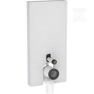 Moduł sanitarny Monolith Plus do stojącej miski WC, 101 cm, obudowa przednia ze szkła: Kolor podświetlenia=2200-4000K, Front: biały / szkło satynowane, Obudowa boczna: aluminium szczotkowane