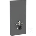 Moduł sanitarny Monolith Plus do wiszącej miski WC, 101 cm, obudowa przednia ze szkła: Front: czarny / szkło satynowane, Obudowa boczna: czarny / aluminium szczotkowane
