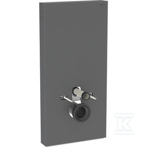 Moduł sanitarny Monolith Plus do wiszącej miski WC, 101 cm, obudowa przednia ze szkła: Front: czarny / szkło satynowane, Obudowa boczna: czarny / aluminium szczotkowane