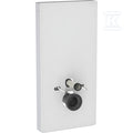 Moduł sanitarny Monolith Plus do wiszącej miski WC, 101 cm, obudowa przednia ze szkła: Front: biały / szkło satynowane, Obudowa boczna: aluminium szczotkowane