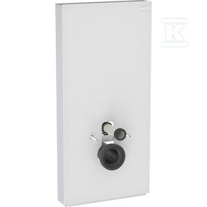 Moduł sanitarny Monolith Plus do wiszącej miski WC, 101 cm, obudowa przednia ze szkła: Kolor podświetlenia=2200-4000K, Front: biały / szkło satynowane, Obudowa boczna: aluminium szczotkowane