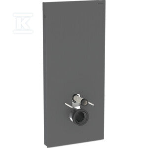 Moduł sanitarny Monolith Plus do wiszącej miski WC, 114 cm, obudowa przednia ze szkła: Front: czarny / szkło satynowane, Obudowa boczna: czarny / aluminium szczotkowane