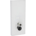 Moduł sanitarny Monolith Plus do wiszącej miski WC, 114 cm, obudowa przednia ze szkła: Front: biały / szkło satynowane, Obudowa boczna: aluminium szczotkowane