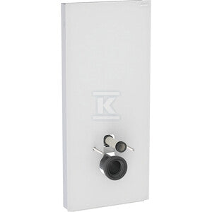 Moduł sanitarny Monolith Plus do wiszącej miski WC, 114 cm, obudowa przednia ze szkła: Front: biały / szkło satynowane, Obudowa boczna: aluminium szczotkowane