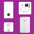 Pakiet z kotłem kondensacyjnym Bosch Condens GC5700iW 24kW + pozioma płyta montażowa + zasobnik c.w.u. Stora WD120B + czujnik c.w.u. + regulator CR400 + czujnik temperatury zewnętrznej AF2 + moduł internetowy K40RF + zestaw powietrzno-spalinowy