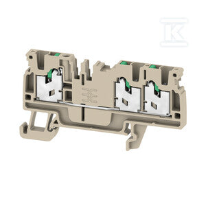 Blok zacisku przelotowego, SNAP IN, Ciemnobeżowy, 2.5 mm2, 24 A, 800 V, liczba przyłączeń: 3, S3C 2.5