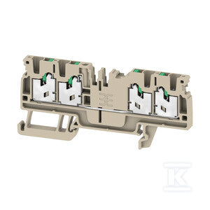 Blok zacisku przelotowego, SNAP IN, Ciemnobeżowy, 2.5 mm2, 24 A, 800 V, liczba przyłączeń: 4, S4C 2.5