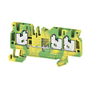 Zacisk PE, SNAP IN, zielony / żółty, 2.5 mm2, 800 V, liczba przyłączeń: 3, liczba poziomów: 1, TS 35, V-0, Wemid, S3C 2.5 PE