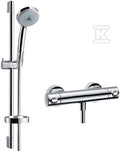 Hansgrohe Croma 100 Multi/Ecostat Combi, DN15, z drążkiem prysznicowym Unica'C - chrom 27085000