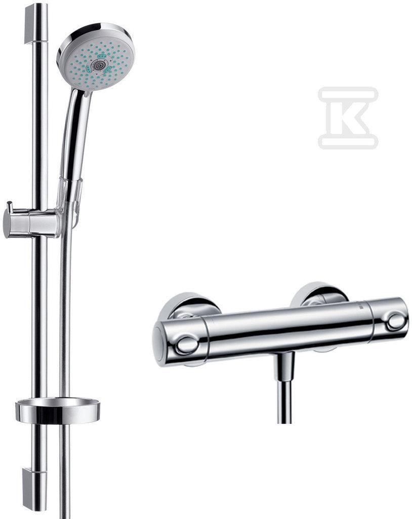 Hansgrohe Croma 100 Multi/Ecostat Combi, DN15, z drążkiem prysznicowym Unica'C - chrom 27085000