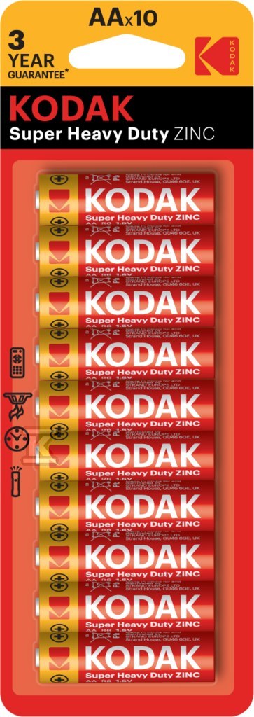 Bateria Kodak ZINC super heavy duty AA battery (10 pack)