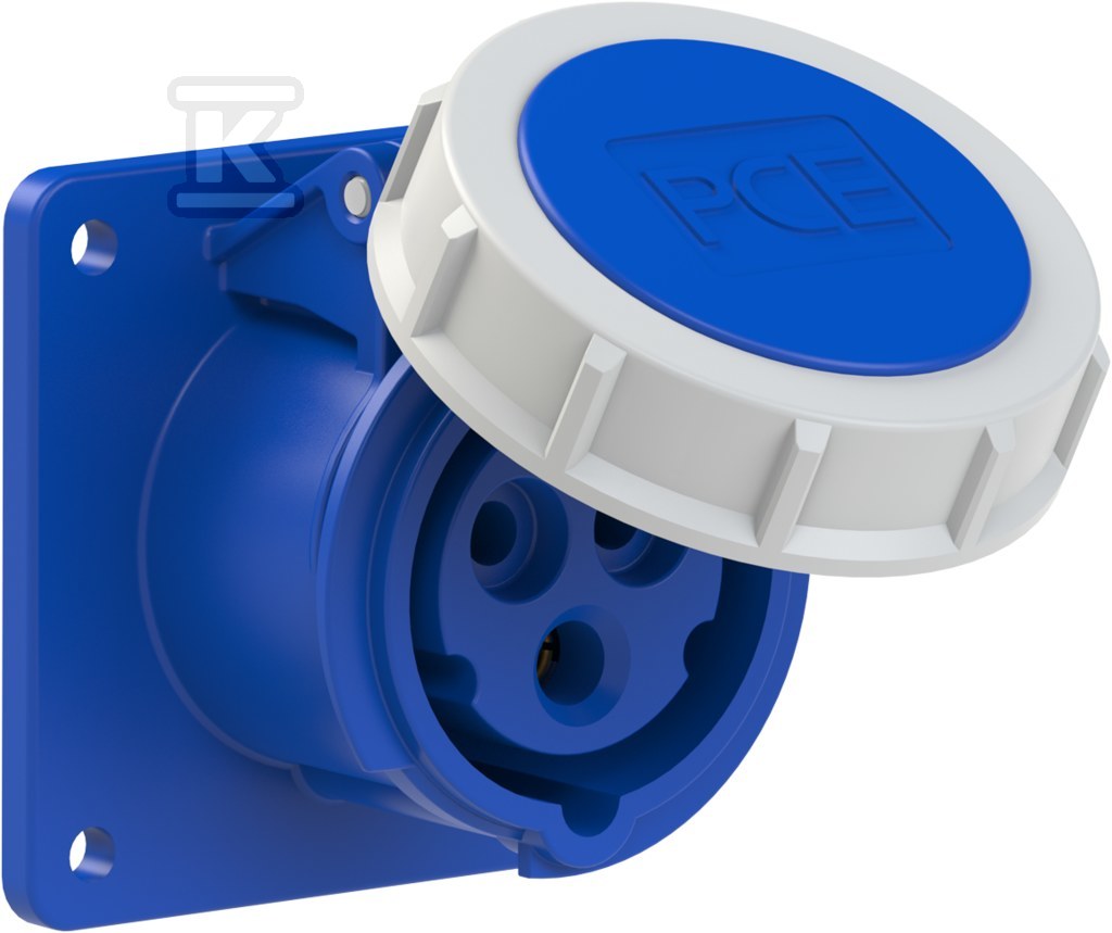 Gniazdo tablicowe proste 16A 2P+Z 230V 75x75mm IP67