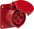 Gniazdo tablicowe proste 16A 3P+Z 400V 75x75mm IP44/54