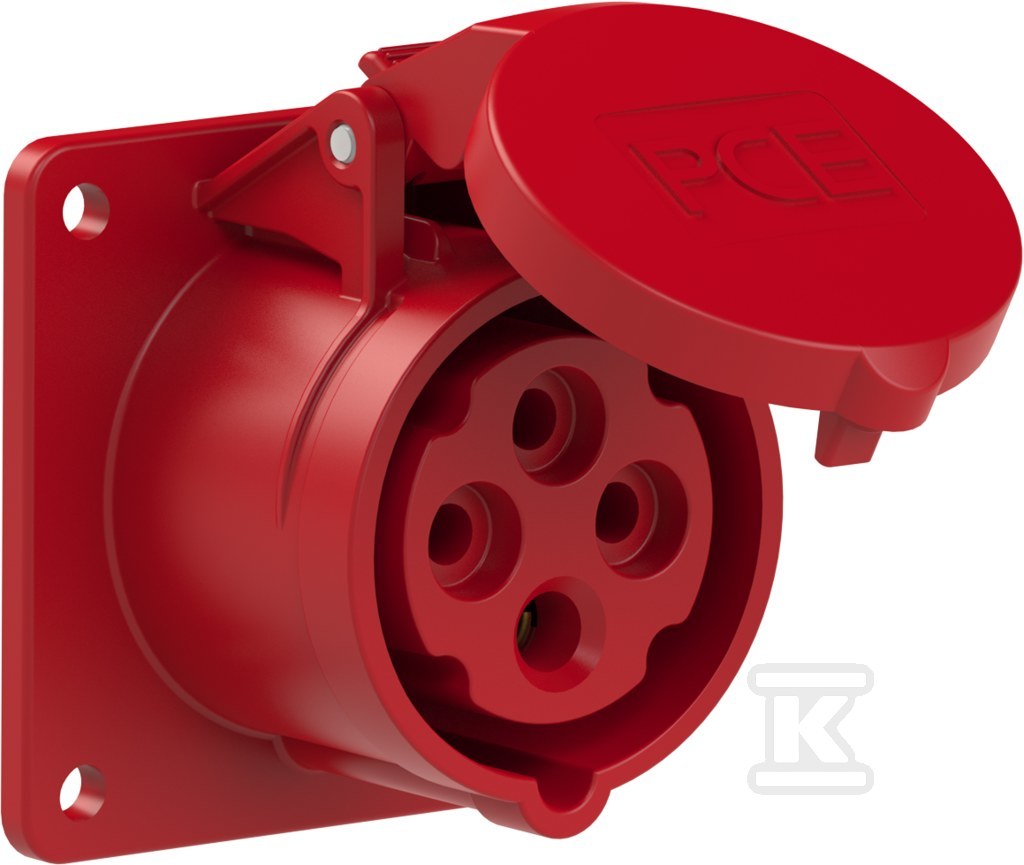 Gniazdo tablicowe proste 16A 3P+Z 400V 75x75mm IP44/54