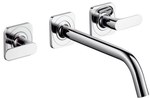 Bateria umywalkowa Hansgrohe Axor Citterio M trzyotworowa podtynkowa DN15 z rozetami i krótką wylewką chrom 34313000