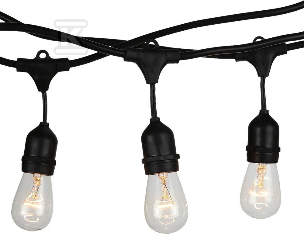Girlanda ogrodowa 10xE27, 5m, czarna, IP54
