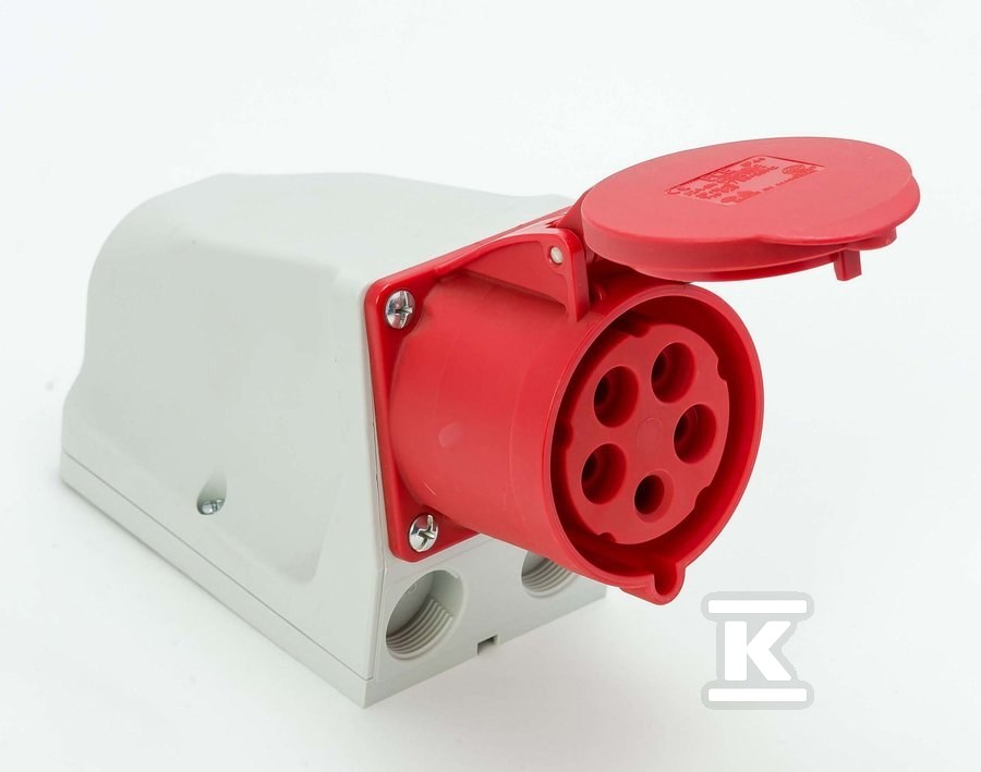 Gniazdo stałe przelotowe 32A 3P+Z+N 400V IP44