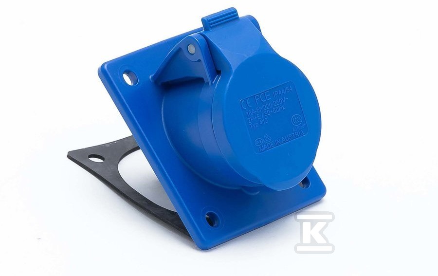 Gniazdo tablicowe skośne 16A 2P+Z 230V 70x85mm IP44/54