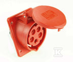 Gniazdo tablicowe skośne 16A 3P+Z+N 400V 75x85mm IP44/54