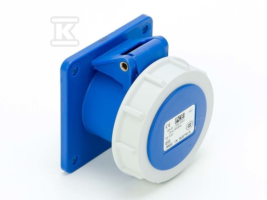 Gniazdo tablicowe proste 16A 2P+Z 230V 75x75mm IP67
