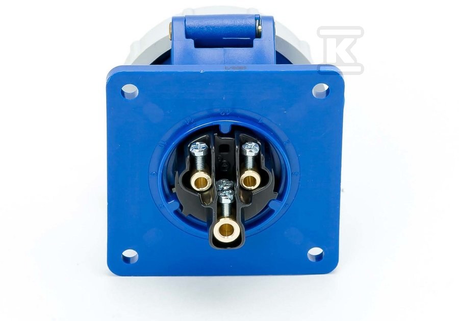 Gniazdo tablicowe proste 16A 2P+Z 230V 75x75mm IP67