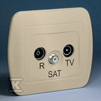 Gniazdo RTV-SAT końcowe AAS/12 Akord beżowy
