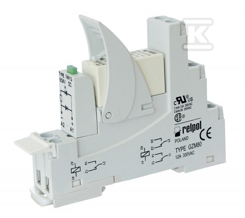 Przekaźnik miniaturowy RM84-2012-35-5024 elektromagnetyczny, styki: 2P, cewka: 24VAC, prąd obciążeniowy: 8A, raster 5mm